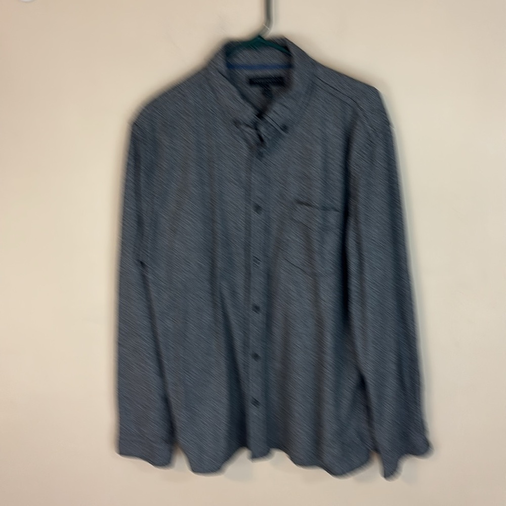 Aeropostale Gray Cotton Chambray Heavier Weight Button Down Shirt Size XL